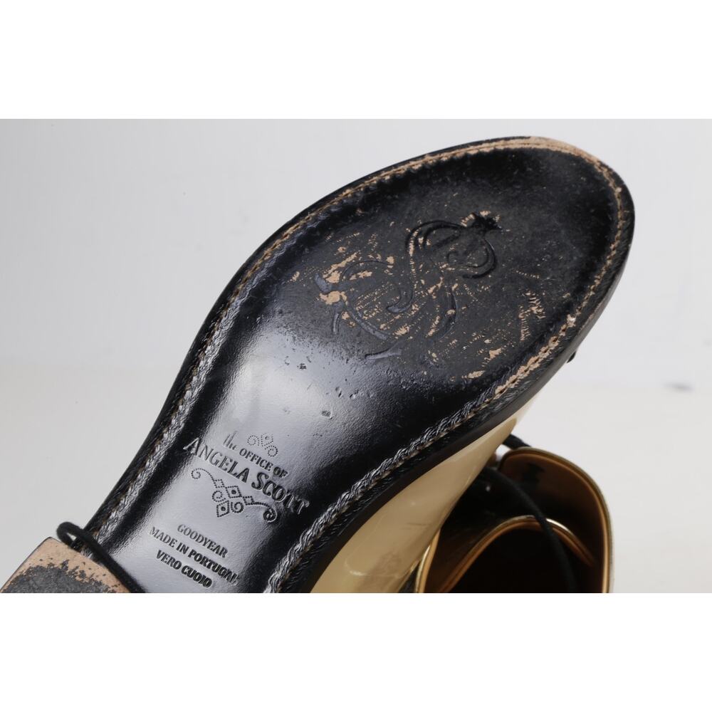 The Office OF Angela Scott Oxfords 38.5 Mr Colin Patent Nude Metallic Leather - Picture 15 of 16